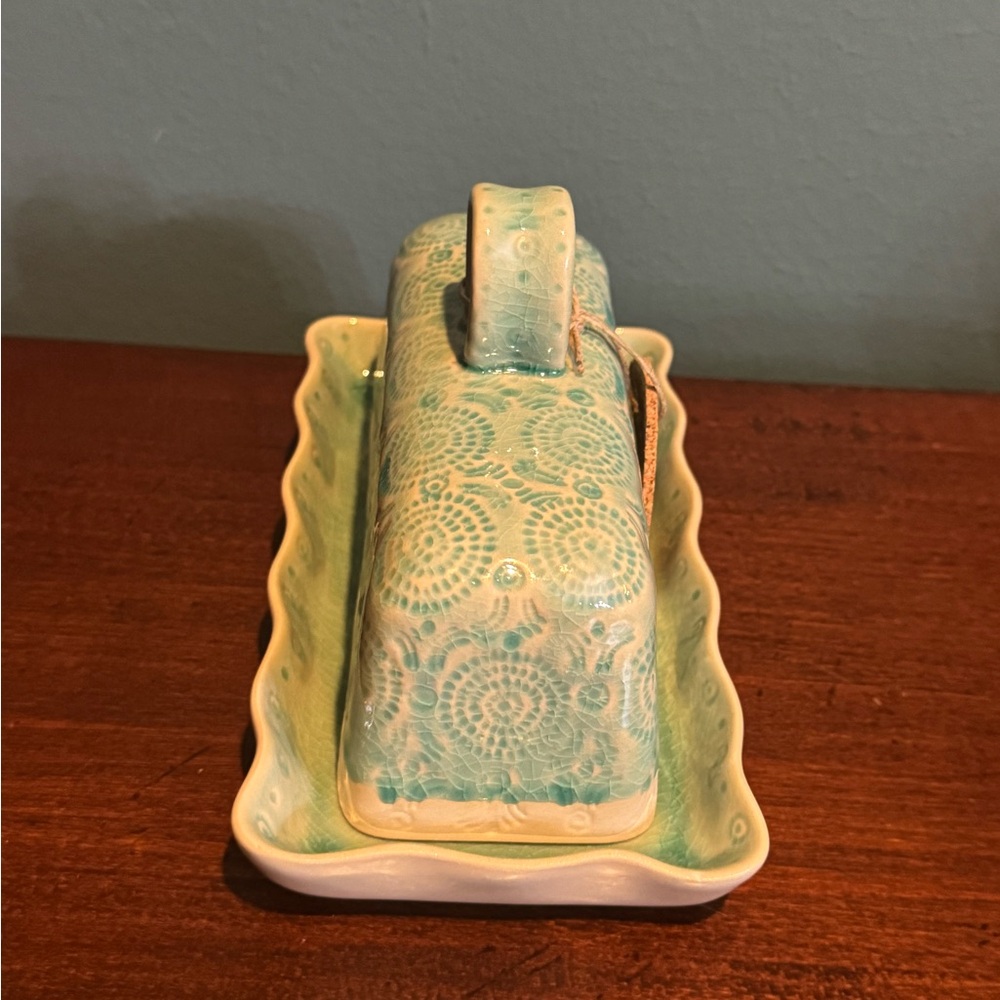 NWT Anthropologie Old Havana Butter Dish in Mint Green - Picture 6 of 8